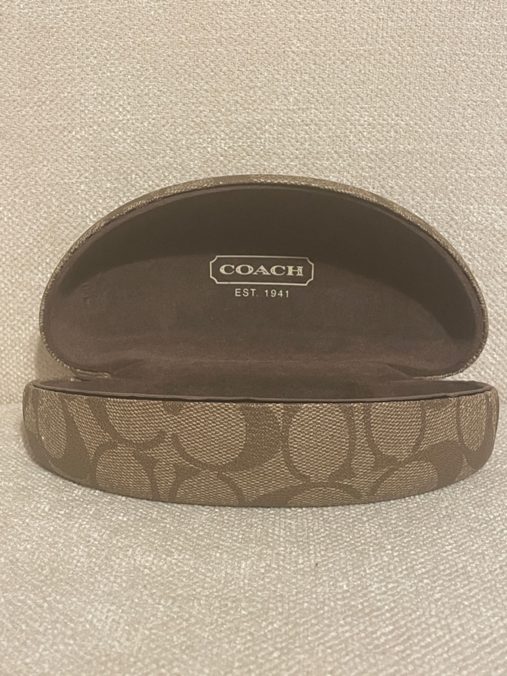 Coach Signature Brown Patterned Sunglasses Case only - Picture 2 of 4